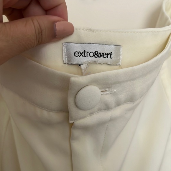 ASOS - “Extro & Vert” Plus size High Waist Wide Leg Pants in Off White - Picture 2 of 3